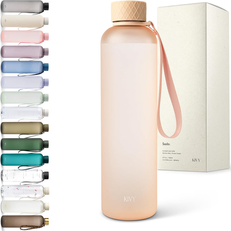 KIVY Tritan Trinkflasche 1l Kohlensäure geeignet & auslaufsicher - Wasserflasche 1l - Wasser Flasche