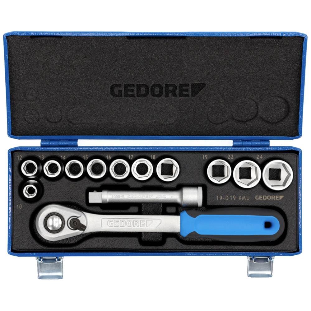 GEDORE 19 KMU-20 Steckschlüssel-Satz 12" 13-TLG 6-Kant 10-24 mm, teilig 13-teilig, 13-teilig