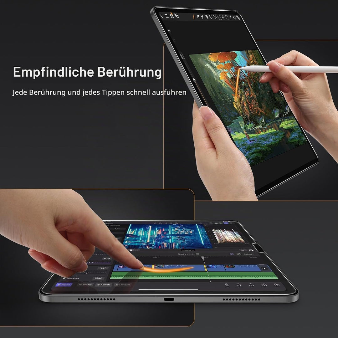 SPARIN 2 Stück Panzer Schutz Glas für iPad Pro 13 Zoll M4 (2024) Schutzfolie, Auto-Installation, Dis