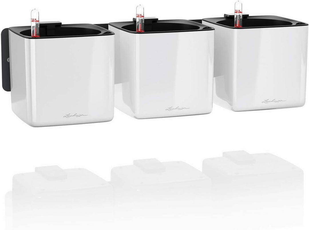 LECHUZA CUBE Glossy Green Wall Home Kit weiss-highgloss 13523 48x14x10 cm Weiss-highgloss, 48x14x10