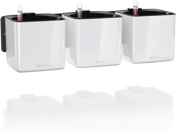 LECHUZA CUBE Glossy Green Wall Home Kit weiss-highgloss 13523 48x14x10 cm Weiss-highgloss, 48x14x10