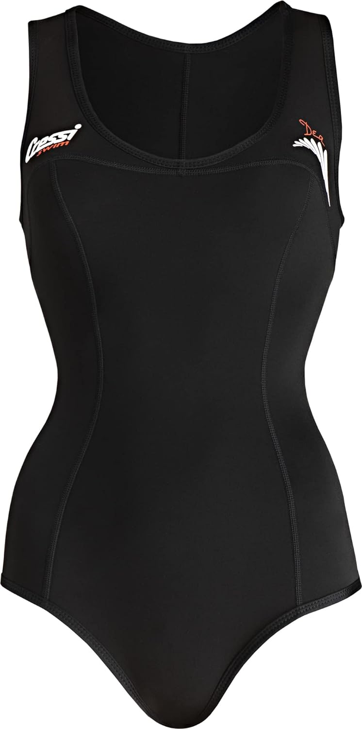 Cressi Damen DEA Swimming Wetsuit Neopren Badeanzug 1mm Neoprenanzug, Schwarz, L/4