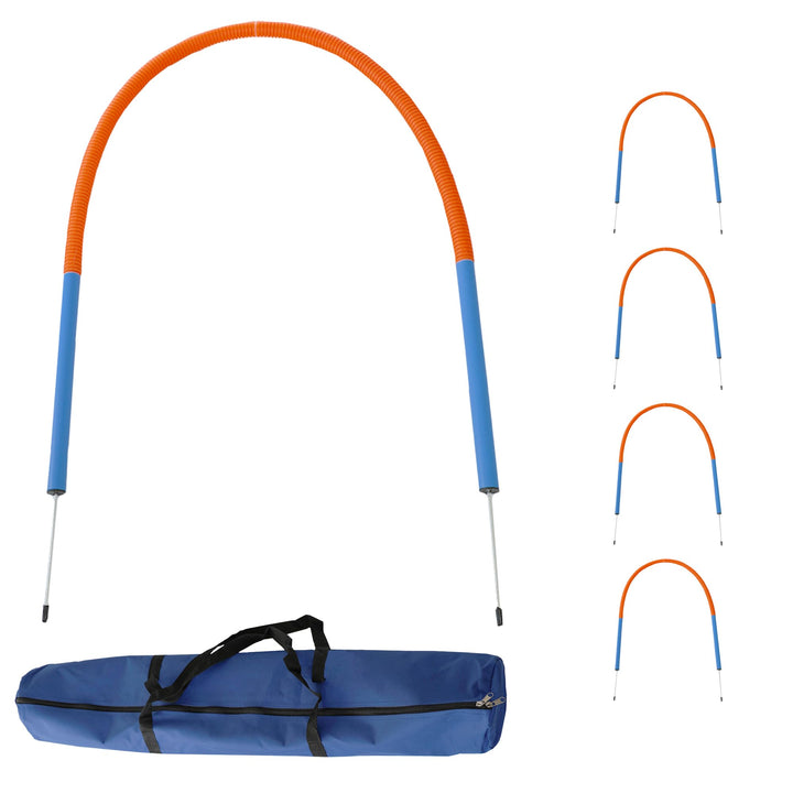 Hoopers Set mit 4 Bögen, Agility Set, Steckhürden-Set mit Tasche, Hundesport, Hundetraining Set with