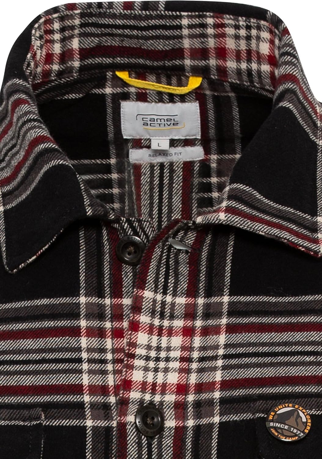 camel active Herren Flanell Overshirt im Karomuster L Anthra, L Anthra