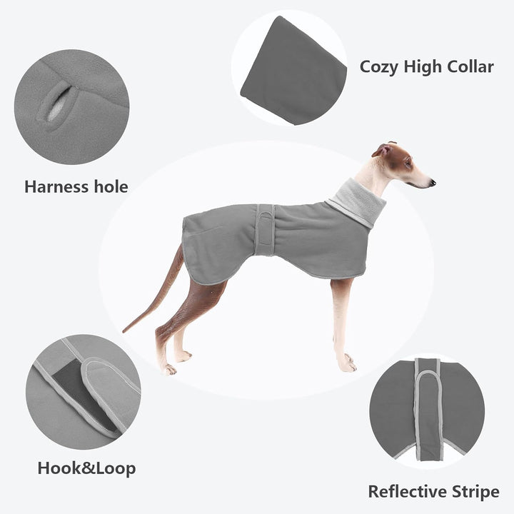 Morezi Winter Hundemantel mit reflektierender Leiste, weiches Polyester-Fleece, verstellbares Band,