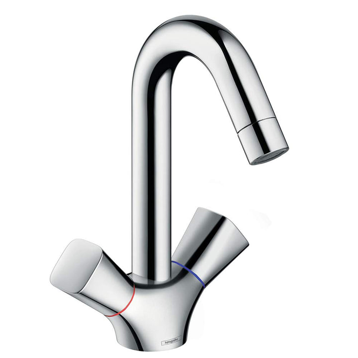 hansgrohe Wasserhahn Logis 2-Griff Waschtischarmatur, Auslauf-Höhe 220mm, ohne Ablaufgarnitur, mit a