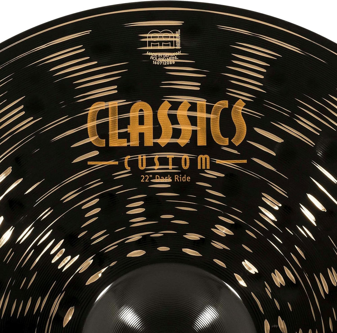 Meinl Cymbals Classics Custom Dark Ride 22 Zoll (Video) Schlagzeug Becken (55,88cm) B12 Bronze, Dunk