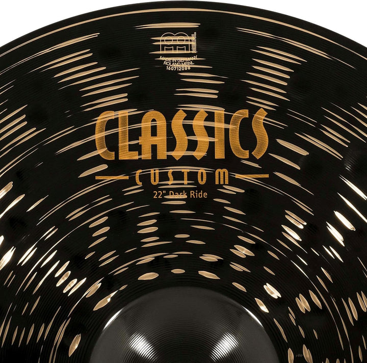 Meinl Cymbals Classics Custom Dark Ride 22 Zoll (Video) Schlagzeug Becken (55,88cm) B12 Bronze, Dunk