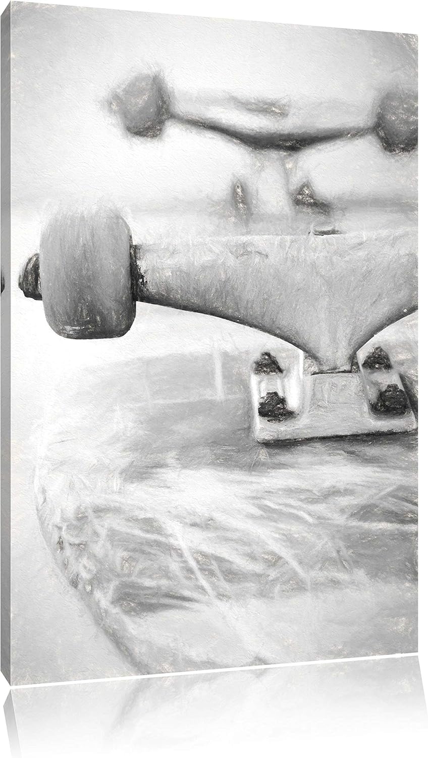 Skateboard Kohle Effekt, Format: 100x70 auf Leinwand, XXL riesige Bilder fertig gerahmt mit Keilrahm