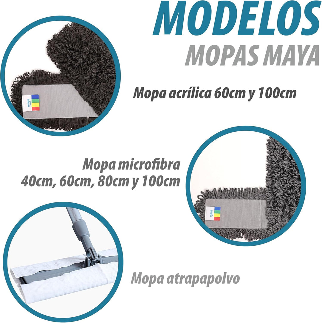 MAYA Ersatz-Mikrofasermopp für den professionellen Gebrauch, 60 cm. Hohe Reinigungsleistung bei Troc