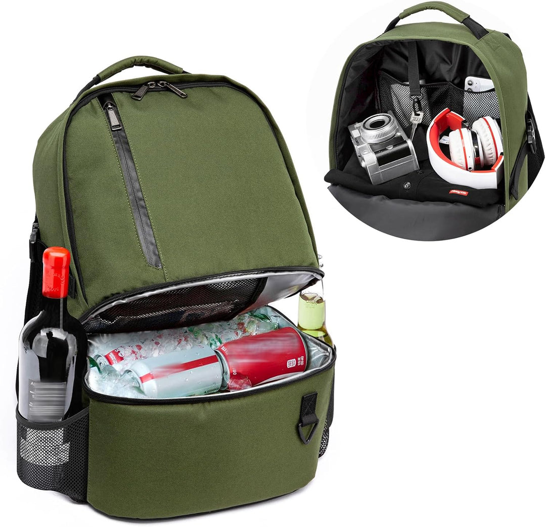 Kühlrucksack 28L Isolierter Kühltasche Picknickrucksack Doppelte Schicht Klein Thermo Rucksack für C