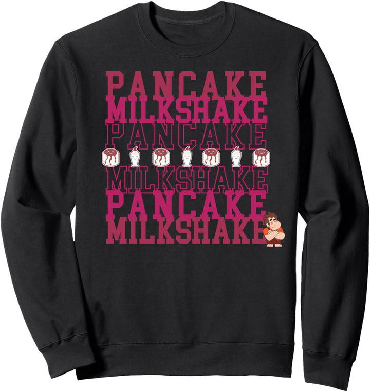 Disney Wreck-It Ralph 2 Pancake Milkshake Text Stack Sweatshirt