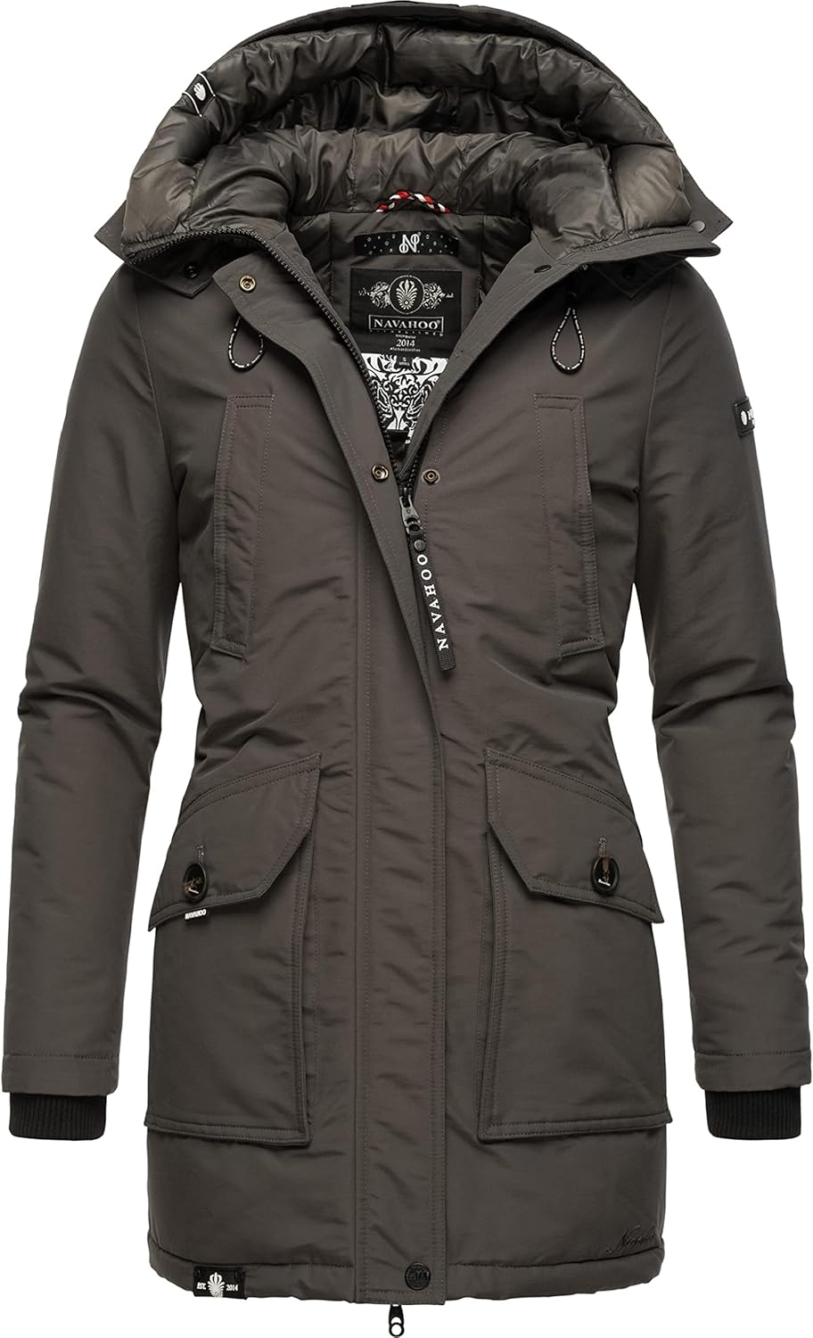 Navahoo Damen warmer Winter Kurzmantel Blizzardstorm XS-3XL XS Anthracite, XS Anthracite