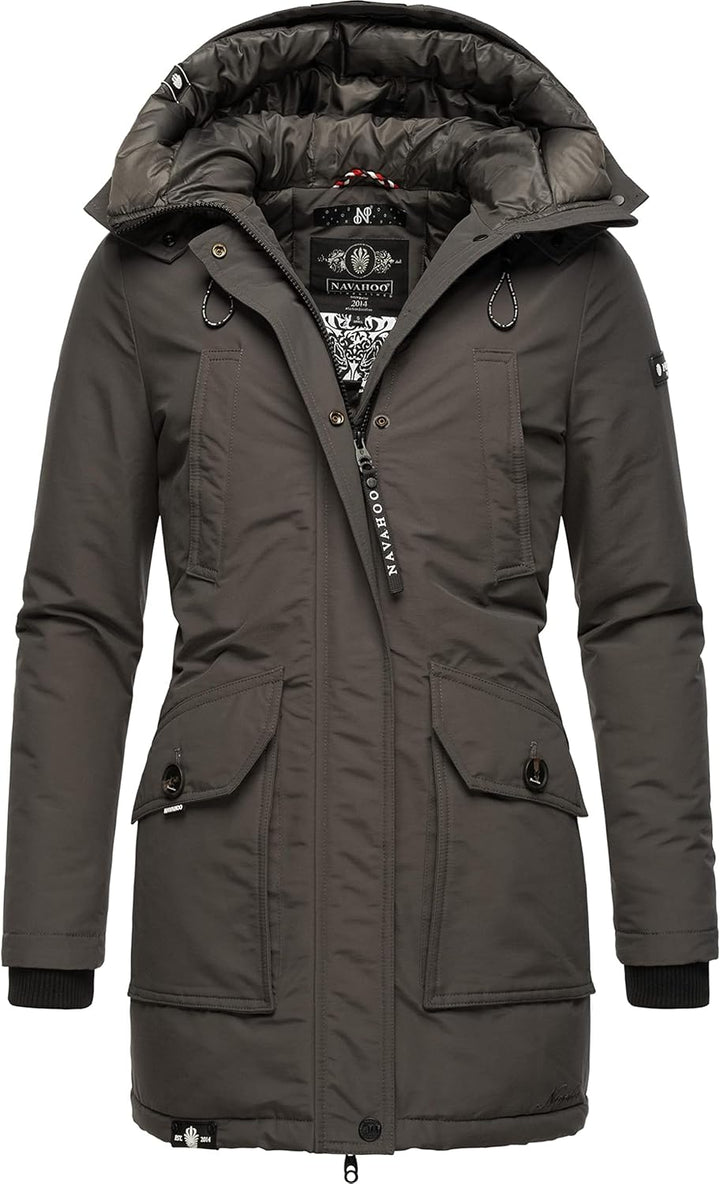 Navahoo Damen warmer Winter Kurzmantel Blizzardstorm XS-3XL XS Anthracite, XS Anthracite