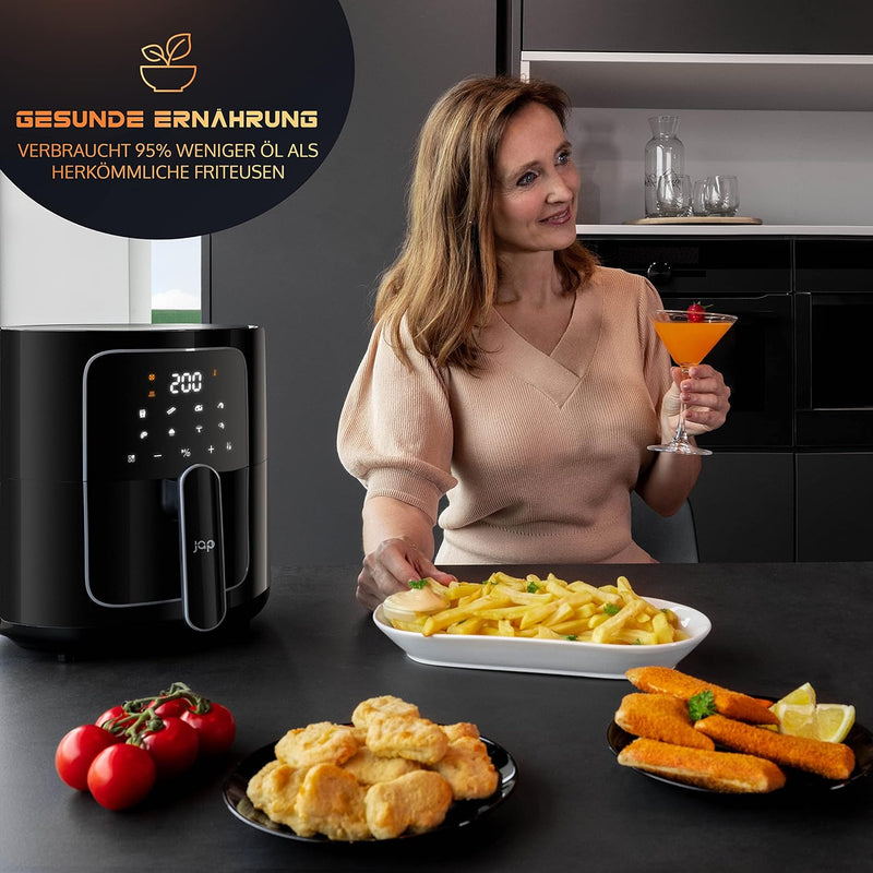 Airfryer Ascension 3,5L XL | Heissluftfritteuse mit 1400W Leistung | Manuelle und 8 Automatische Pro