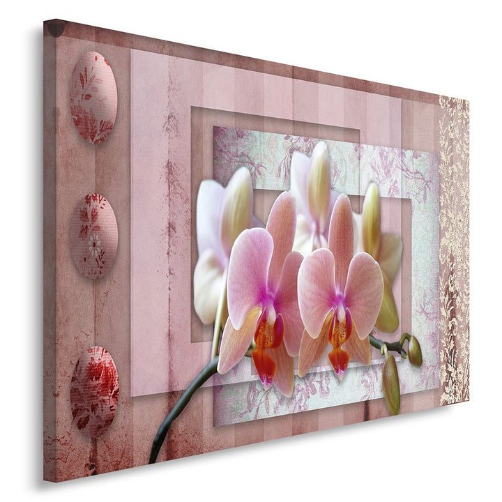 Feeby, Leinwandbild, Bilder, Wand Bild, Wandbilder, Kunstdruck 70x100cm, ABSTRAKTION, Orchidee, Fram