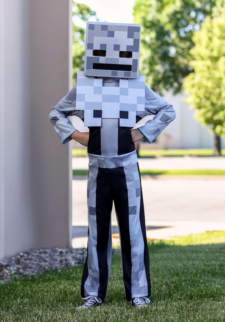 Minecraft Skeleton Costume for Kids, Video Game Inspired Character Outfit, Classic Child Size, XL