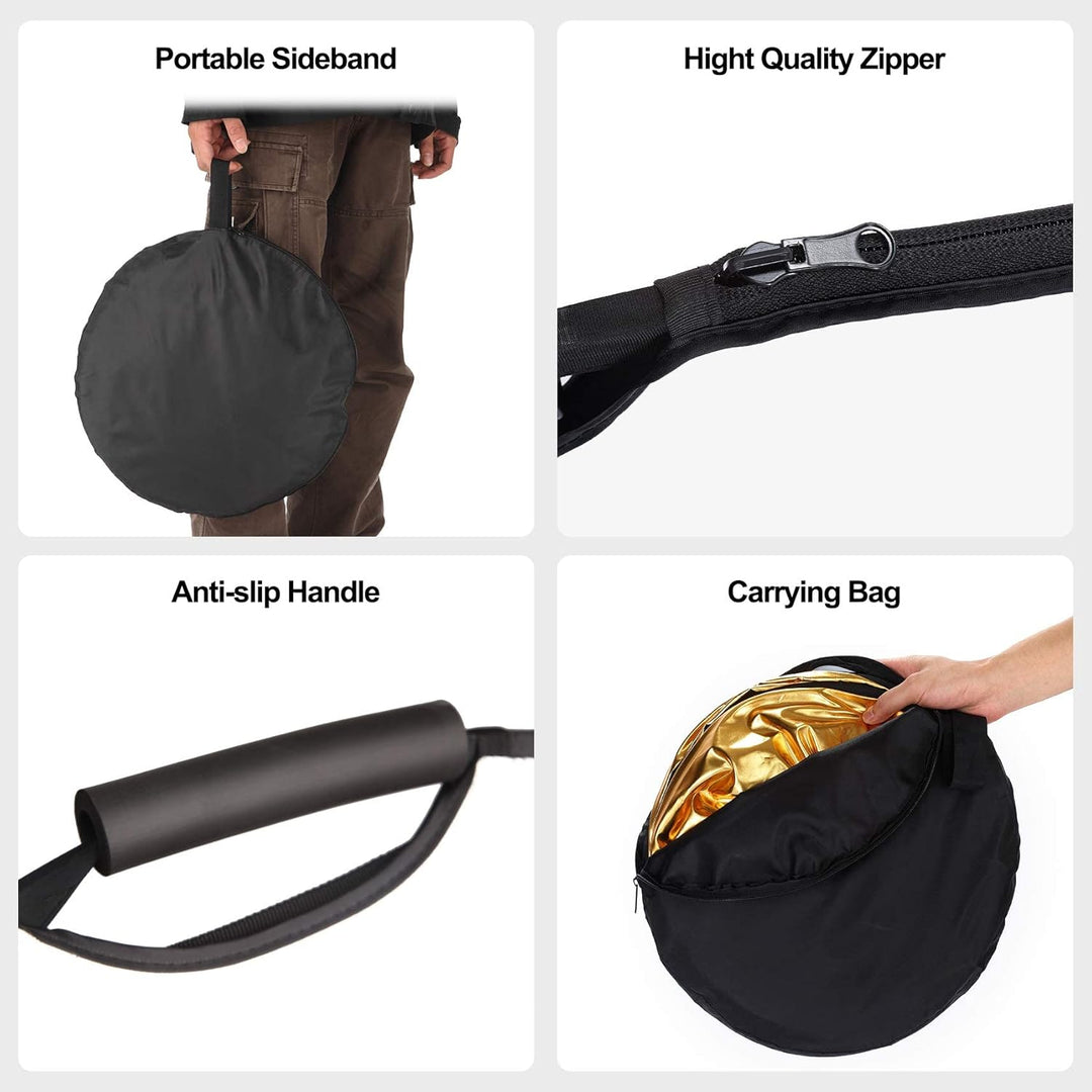 Selens 5-in-1 120x180cm Oval Reflektor Tragbarer Faltbarer für Fotografie Fotostudio Beleuchtung und