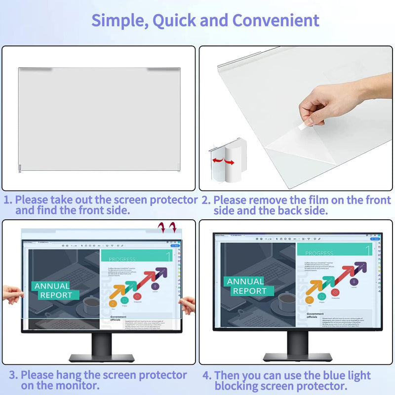 20-22 Zoll Computer Universal Hängend Anti-Blaulichtfilter, [Augenpflege] Blaulicht Schutzfolie, Acr