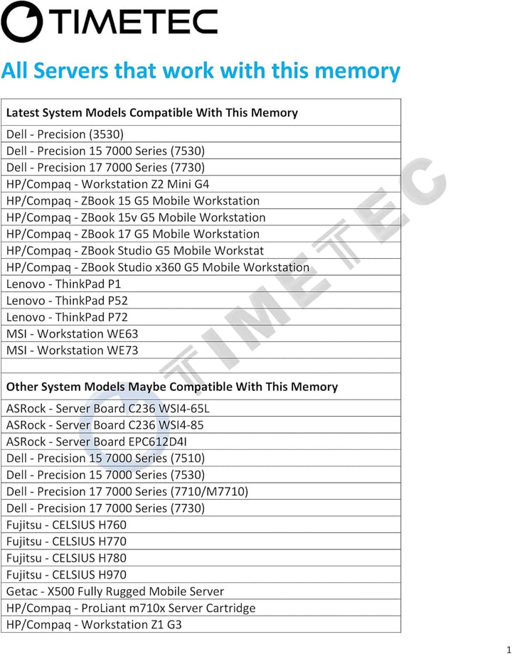 Timetec Hynix DDR4 2666 MHz PC4-21300 Unbuffered ECC 1,2 V CL19 1Rx8 Single Rank 260 Pin UDIMM Undef