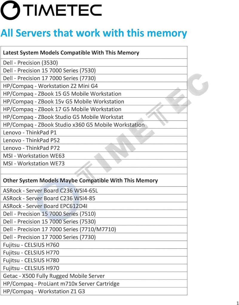 Timetec Hynix DDR4 2666 MHz PC4-21300 Unbuffered ECC 1,2 V CL19 1Rx8 Single Rank 260 Pin UDIMM Undef