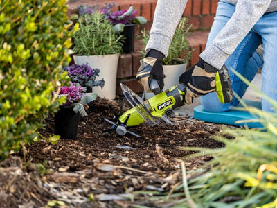 RYOBI 18 V ONE+ Akku-Kompakt-Kultivator RY18HCA-0 (5 cm Arbeitstiefe und 12 cm Arbeitsbreite, 5 cm A