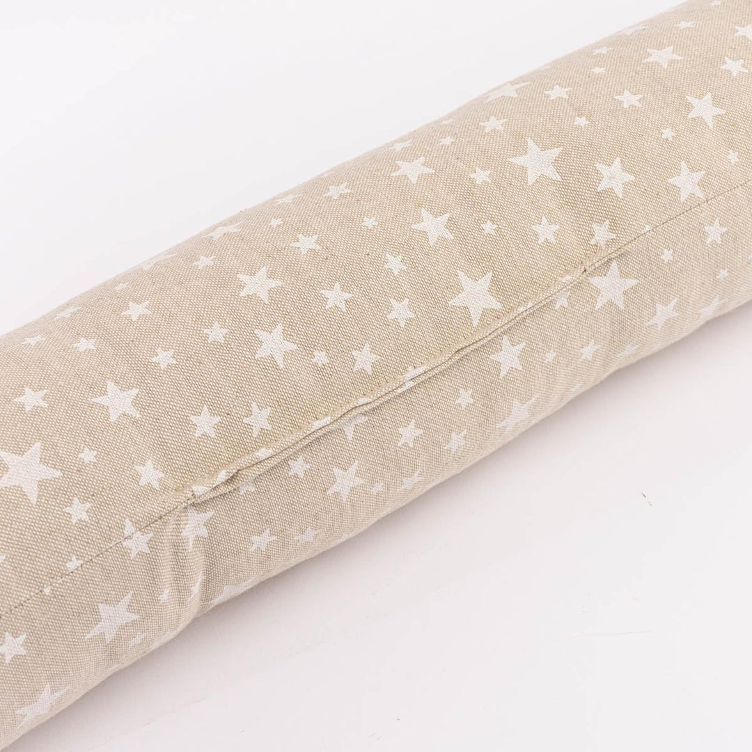SCHÖNER LEBEN. Zugluftstopper Basic Star Sterne im Leinenlook Natur weiss div Grössen, Auswahl:130cm