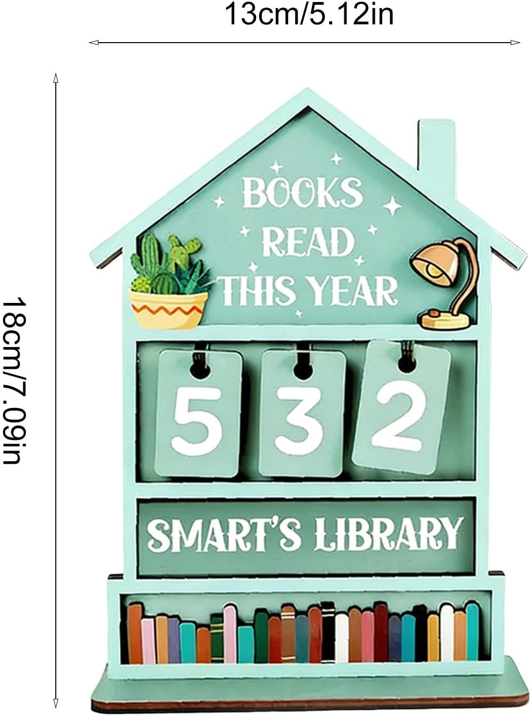Books Read This Year Sign, Wooden Books Read This Year Counter, Rustic House Shaped Book Tracker for