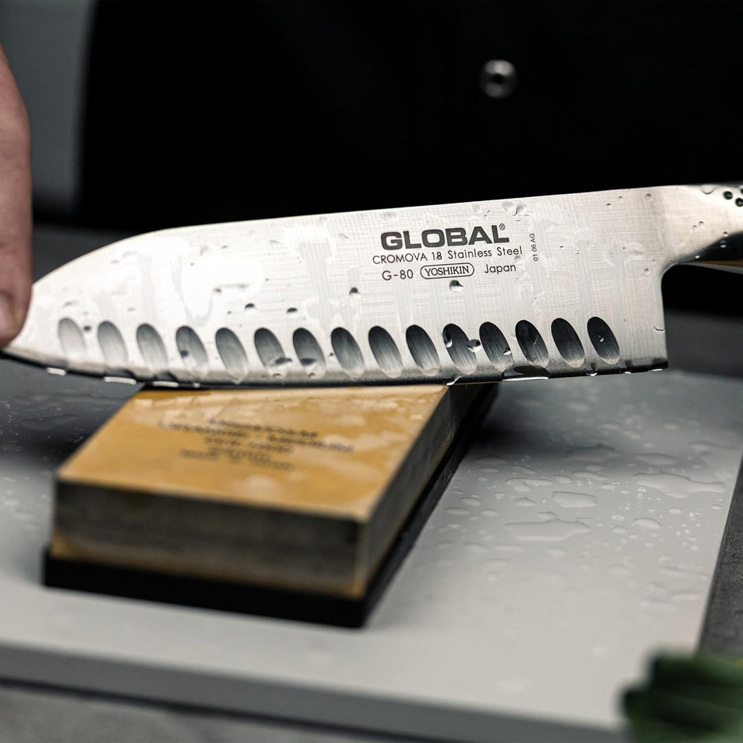 Global Knives G-80 Santokumesser mit 18 cm Klinge, CROMOVA 18