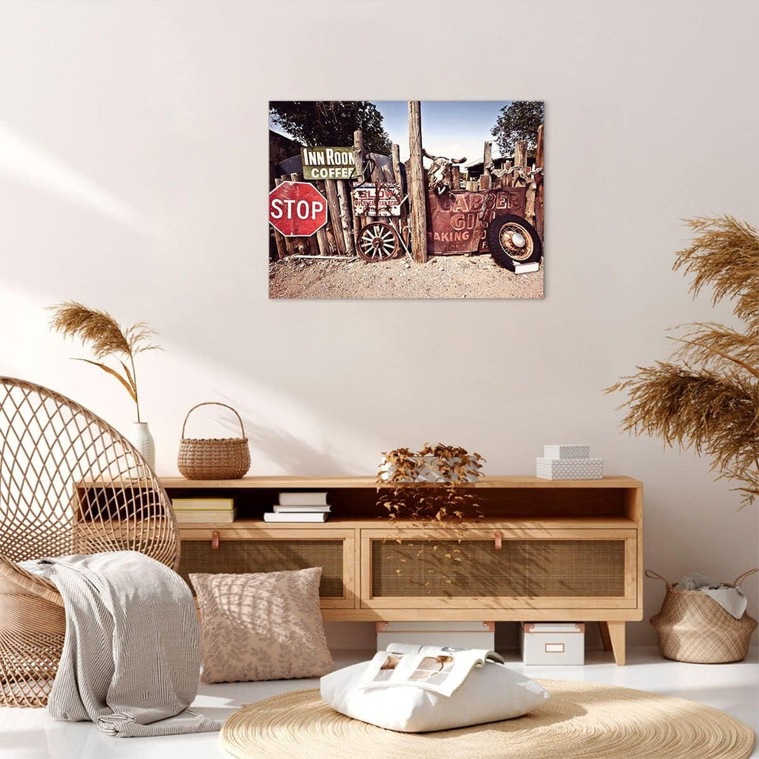 Bilder auf Leinwand Zeichen Sand Sommer Leinwandbild mit Rahmen 70x50cm Wandbilder Dekoration Wohnzi