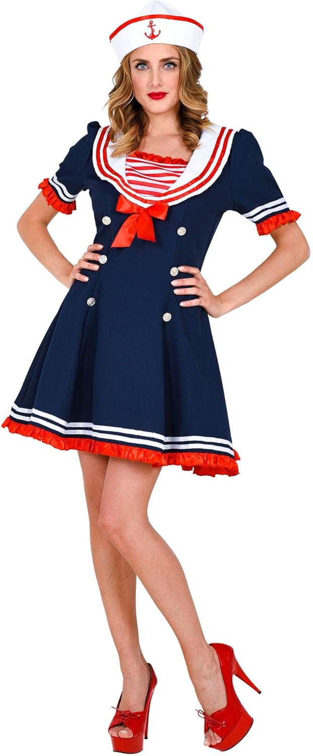 "SAILOR" (dress, mesh underskirt, hat) - (S), S