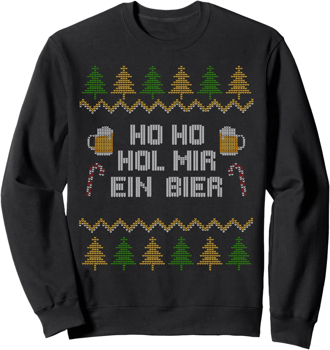 Ho Ho Hol Mir Ein Bier Lustiges Ugly Christmas Weihnachts Sweatshirt