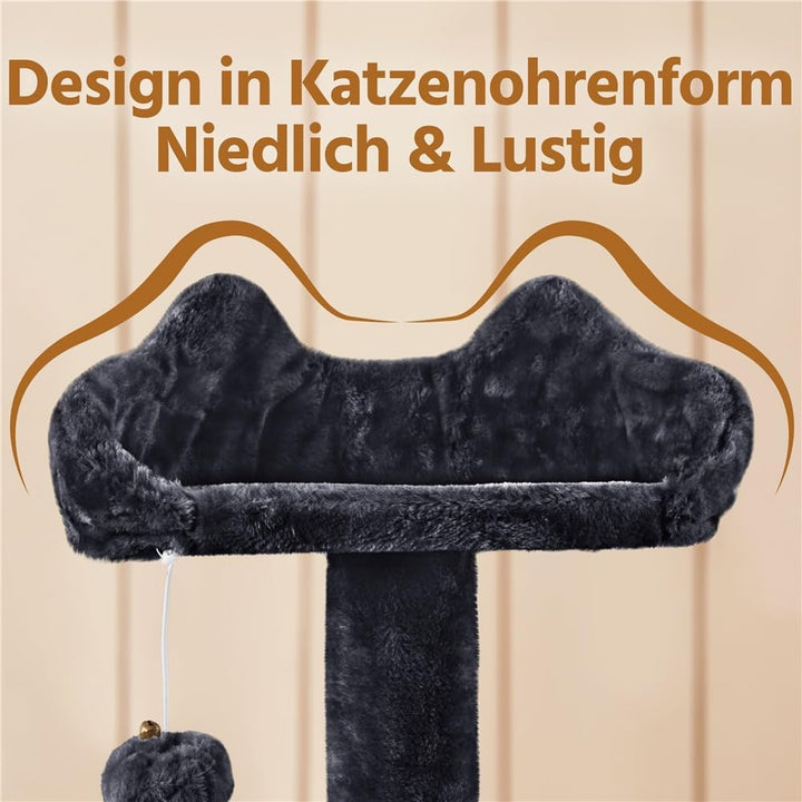 Yaheetech Kratzbaum gross Kletterbaum 158 cm hoch Katzenkratzbaum, Stabiler Katzenbaum mit 3 Plattfo