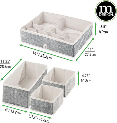 mDesign 8er-Set Kleiderschrank Organizer – Aufbewahrungskiste für die Schublade in verschiedenen Grö