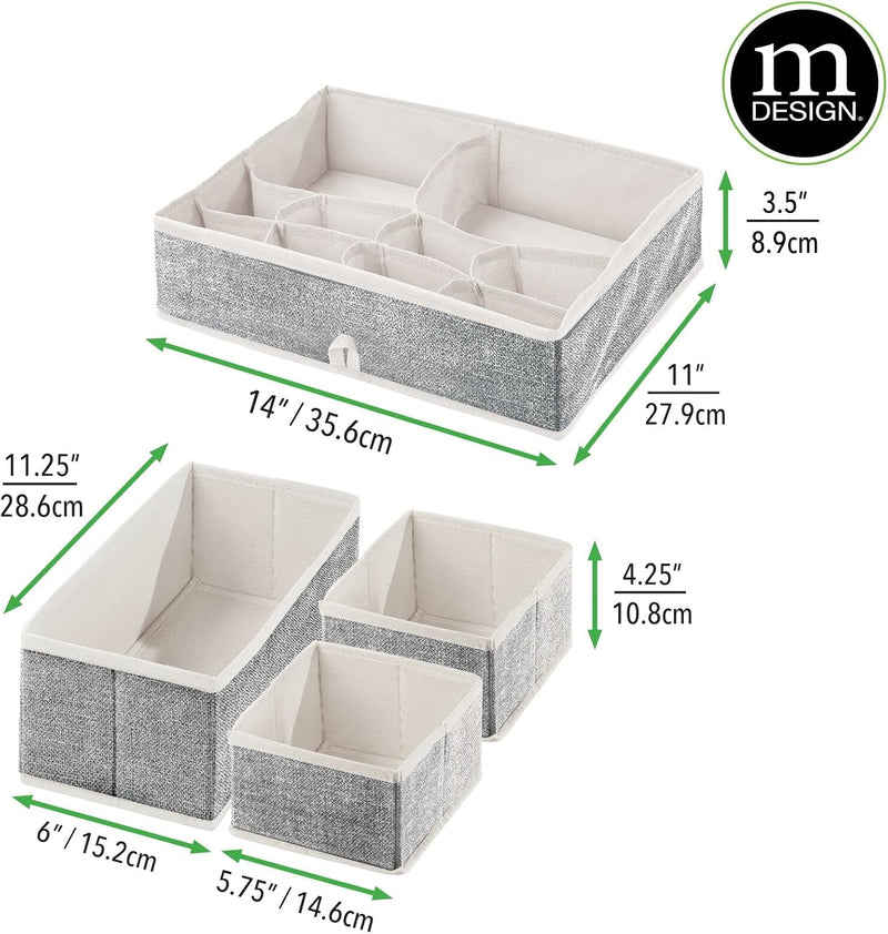 mDesign 8er-Set Kleiderschrank Organizer – Aufbewahrungskiste für die Schublade in verschiedenen Grö
