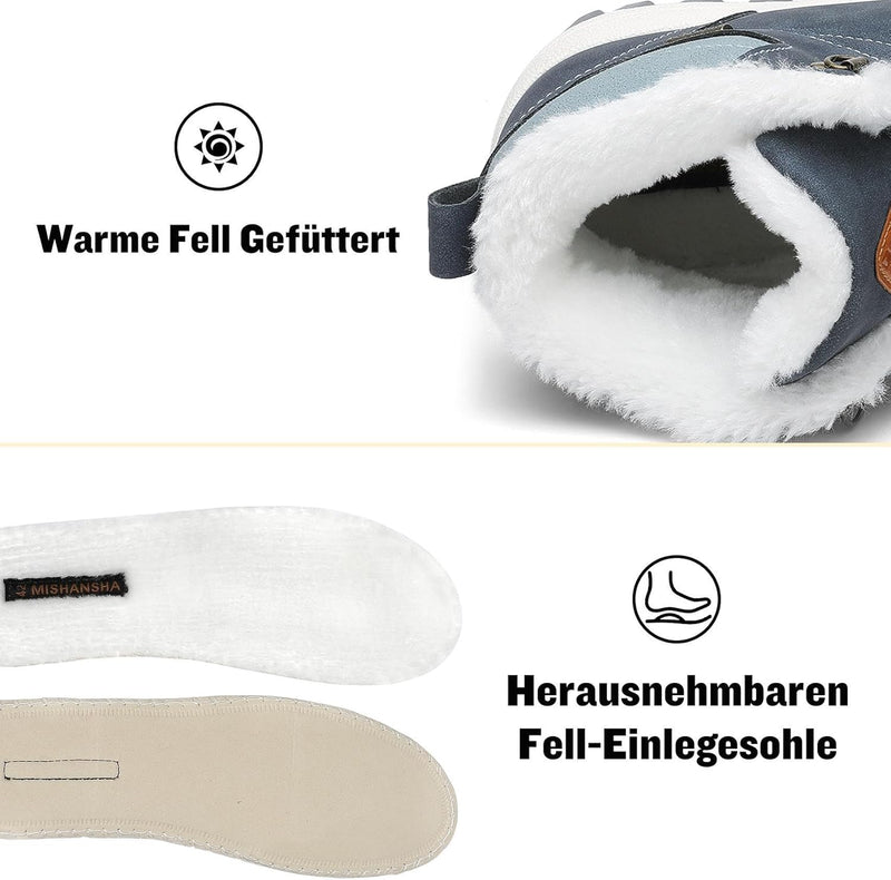 Mishansha Damen Herren Winterschuhe Warm Gefüttert Winterstiefel Wasserdicht Trekking Wanderschuhe G