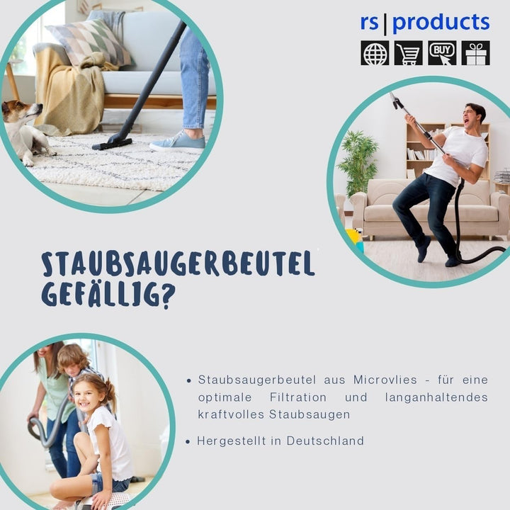 50x rs-products I Staubsaugerbeutel für ROWENTA Power Space RO2321EA, RO2341EA, RO2121GA, RO2123GA,