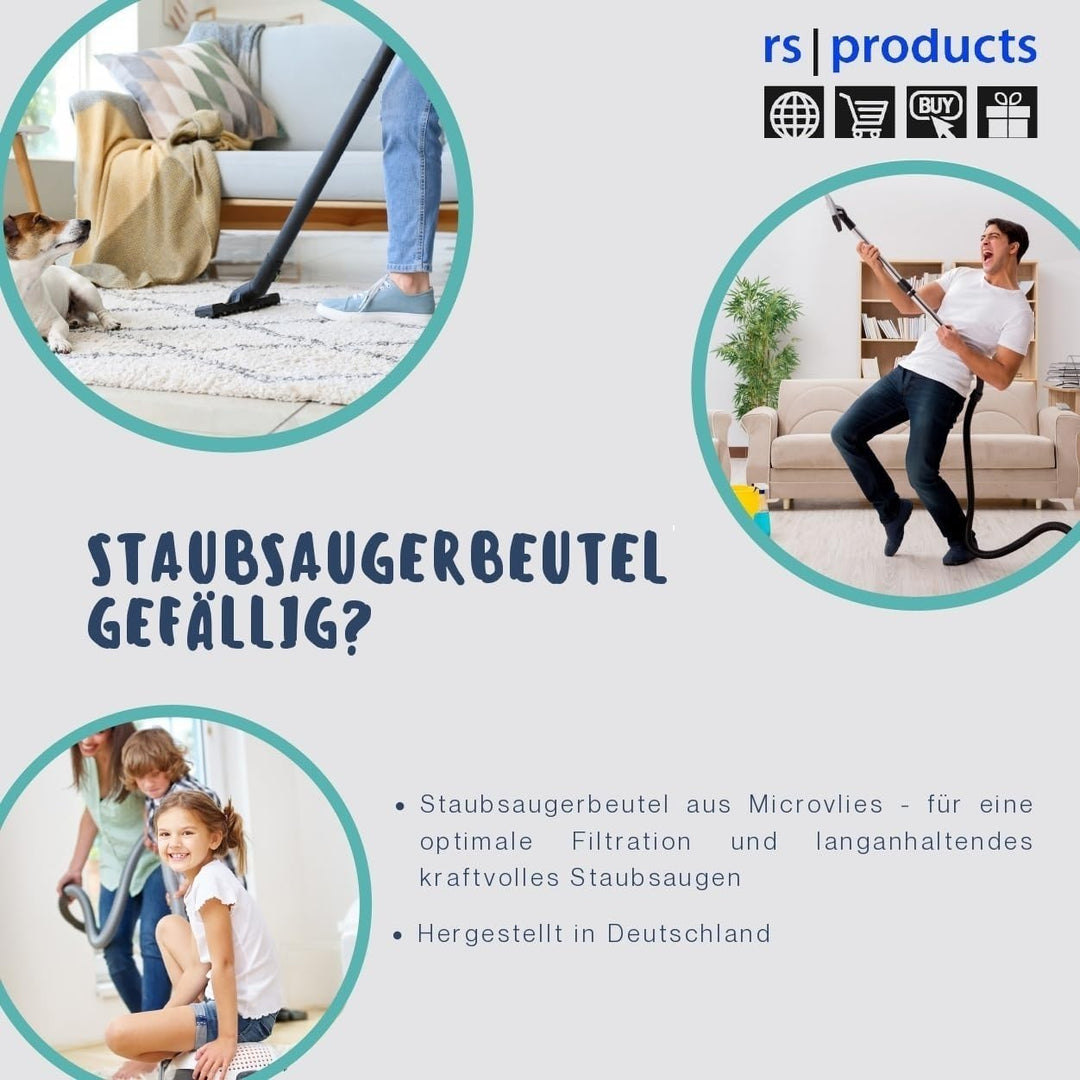 rs-products I 50x Staubsaugerbeutel kompatibel zu Swirl PH84 / PH 84, passend für Philips Classique/