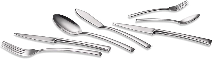 ECHTWERK Tafelbesteck Avelino, Silber Edition, 42-teilig, Essbesteck für bis zu 6 Personen, Edelstah