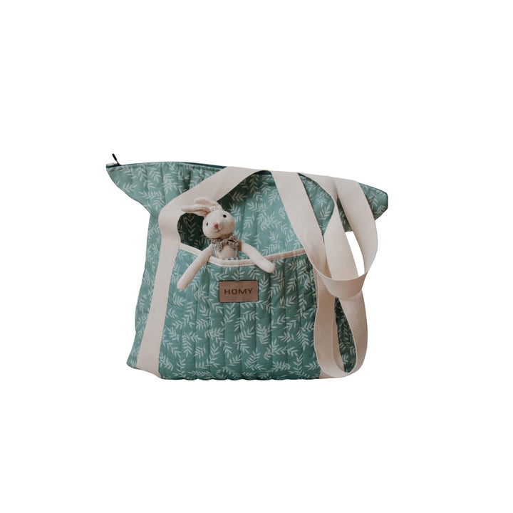 Leichte Wickeltasche für Babys – grosse Kapazität, gesteppte Baumwoll-Wickeltasche mit 3 Innentasche