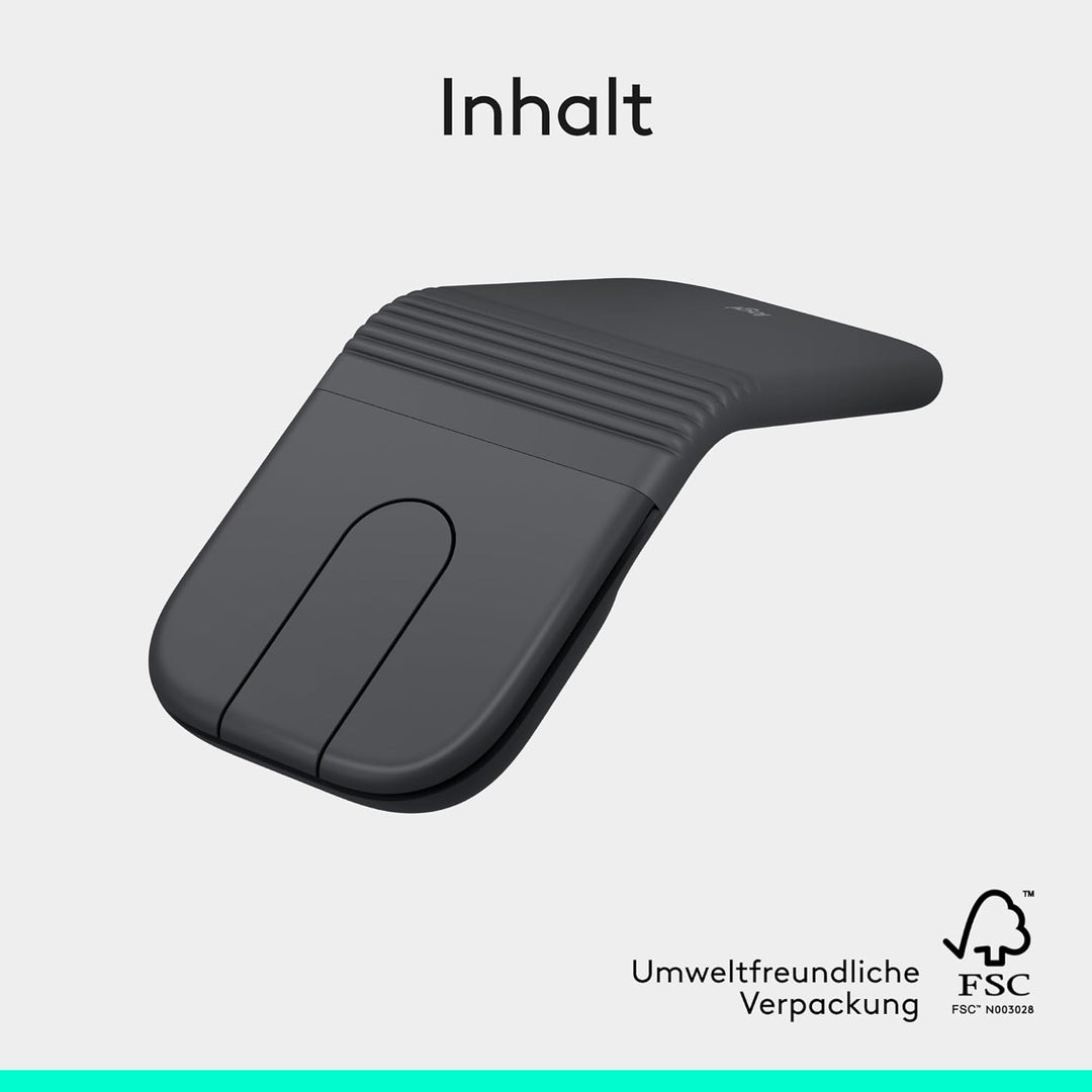 Logitech Mobi Fold, ultramobile Maus für unterwegs, klein und leicht, Touch-Scroll, leise Klicks, 4K