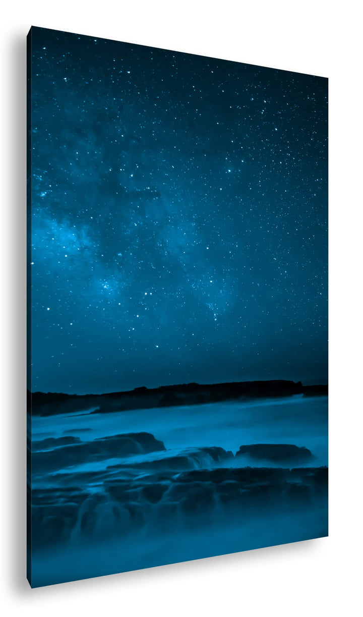 deyoli sagenhafter Sternenhimmel Format 80x60 Effekt: Monocrome Blau als Leinwandbild, Motiv fertig