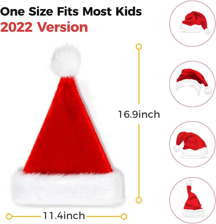 BOSONER Weihnachtsmütze Nikolausmütze Plüsche Weihnachtsmann Mütze: Rote Santa Mütze Warm Dicker Nik