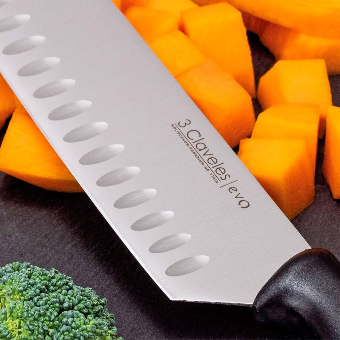 EVO POLIPROPYLENE HANDLE SANTOKU HOLLOW EDGE KNIFE 18 cm - 7" E 3C