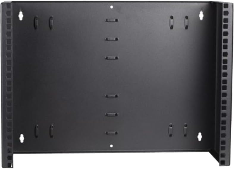 8 HE - 19 Zoll Montagerahmen für Wandbefestigungen ohne Schaniere - 180mm Tief - Schwarz 180 mm tief
