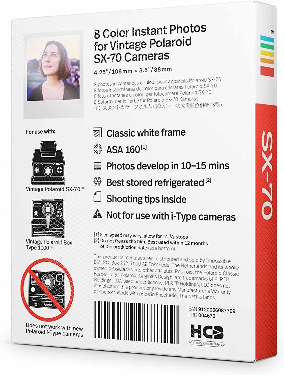 Polaroid Originals - 4676 - Sofortbildfilm Frabe fûr SX-70 Kamera Color Single, Color Single