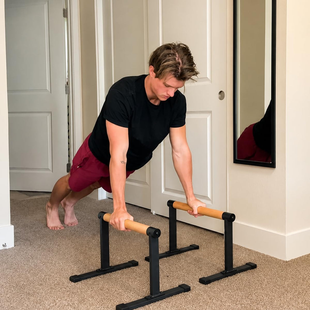 Parallettes, Calisthenics Griffe für Handstand, Push-Ups, Liegestützgriffe Holz für Fitness zuhause