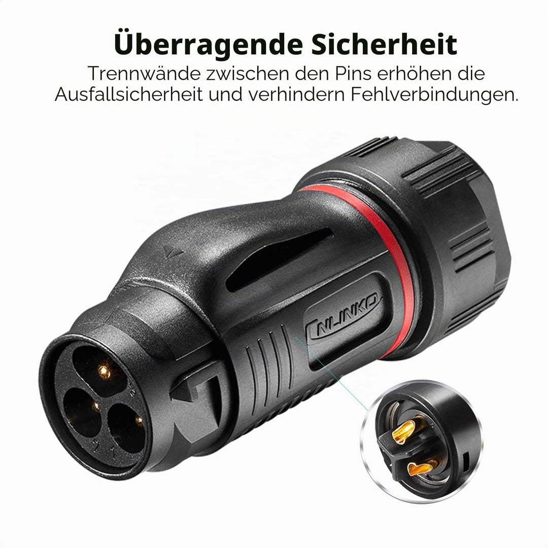CNLINKO BD-20 Industrieller Wasserdichter Steckverbinder IP67 Rundsteckverbinder Eingebaute Buchse L