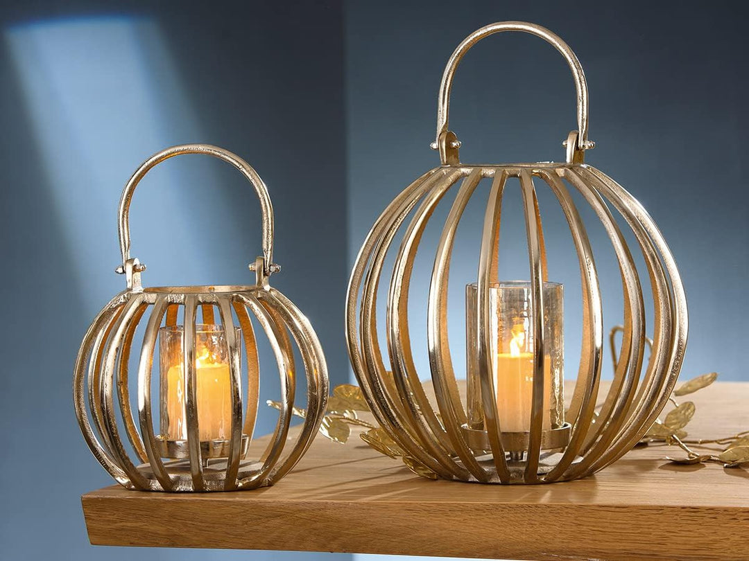 GILDE Windlicht Barra goldfarben H: 34.50 cm Ø 31 cm 67542 Höhe 34,5 cm Goldfarben, Höhe 34,5 cm Gol