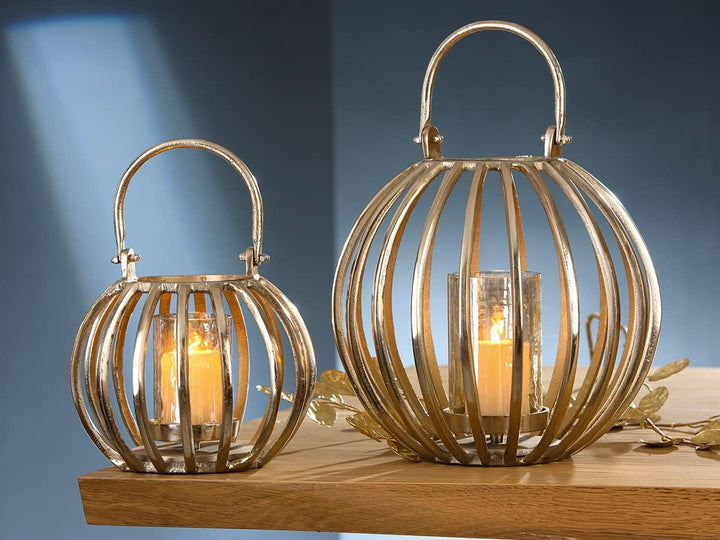 GILDE Windlicht Barra goldfarben H: 34.50 cm Ø 31 cm 67542 Höhe 34,5 cm Goldfarben, Höhe 34,5 cm Gol